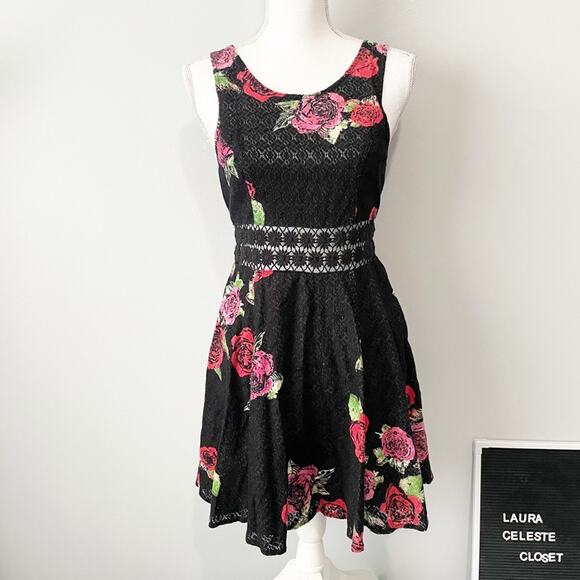 Free People black rose for and flare mini dress Vampire Diaries TV size 4 - Picture 2 of 12